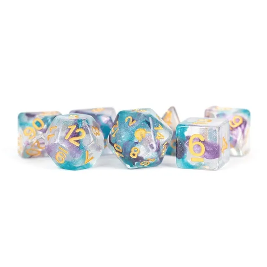 Resin Unicorn Poly Fancy Fae /Yellow (7) Terningsett