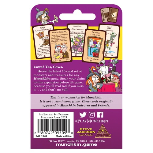 Munchkin Cows Utvidelse Kortspill
