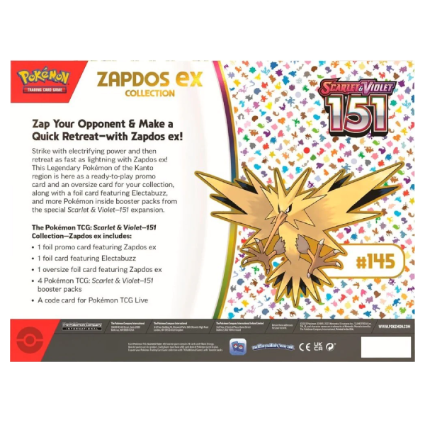 Pokemon TCG: 151 Zapdos Ex Collection Scarlet & Violet 3.5