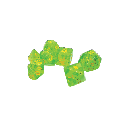Munchkin Polyhedral Dice Green/Yellow (7)