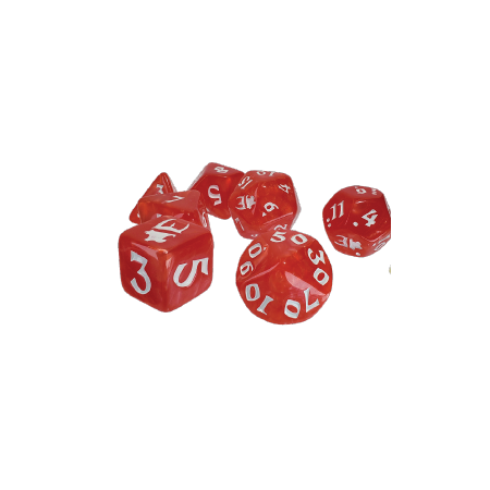 Munchkin Polyhedral Dice Red/White (7)